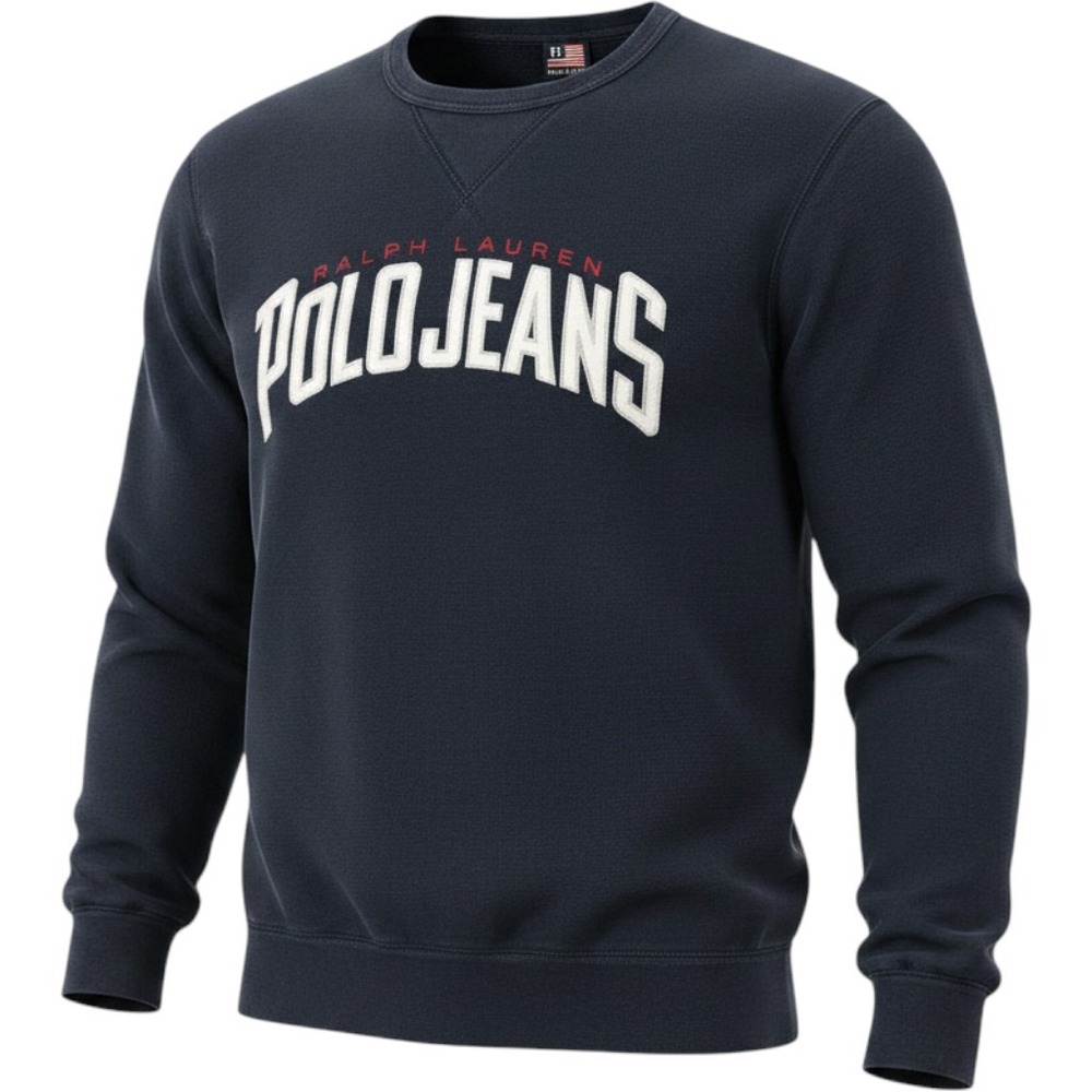 Vintage Polo Jeans Co Ralph Lauren Black Sweatshirt 2XL Spellout Y2K Graphic